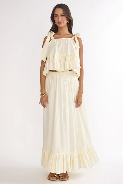 Alera Frill Hem Maxi Skirt Vanilla