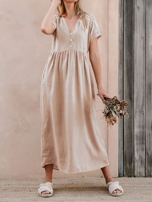 Sand And Sea Linen Midi Dress