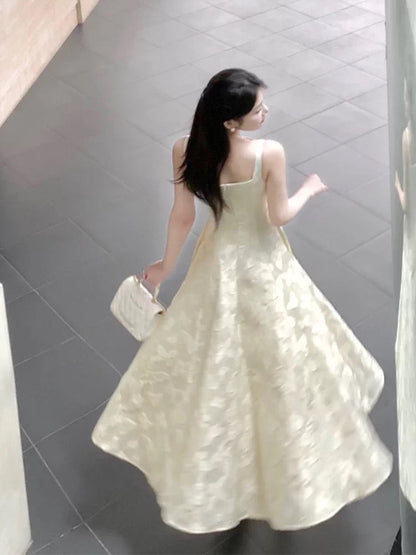 Modest French Style A Line Square Neck Lace Fashion Women Long Formal Outfits Prom Dresses N2087