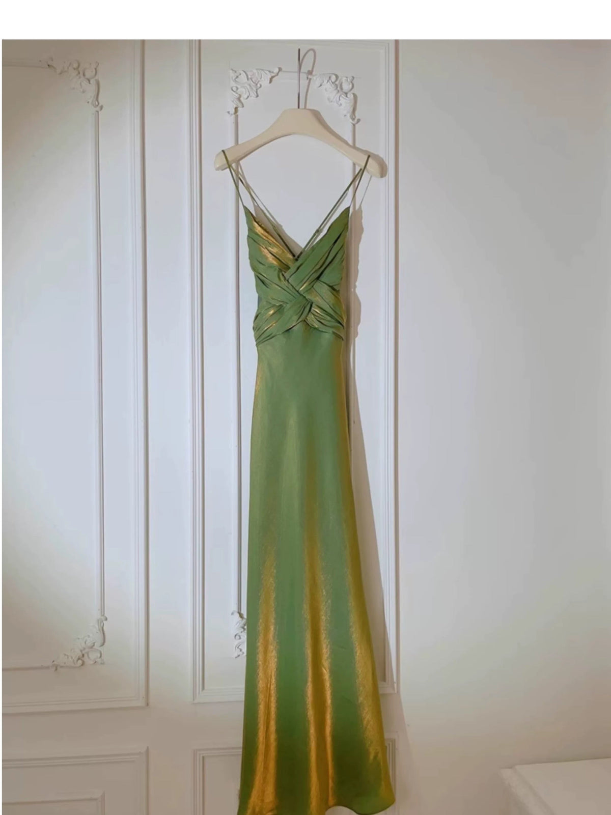 Simple Mermaid Spaghetti Strap Green Summer Formal For Women Girls Teens Prom Dresses N2223