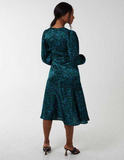 Wrap Front Midi Dress