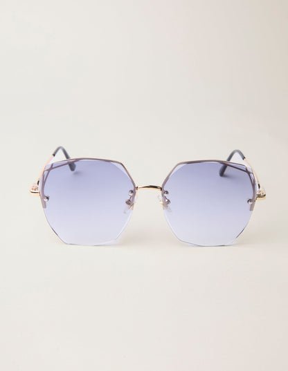 Frameless Purple Lens Sunglasses