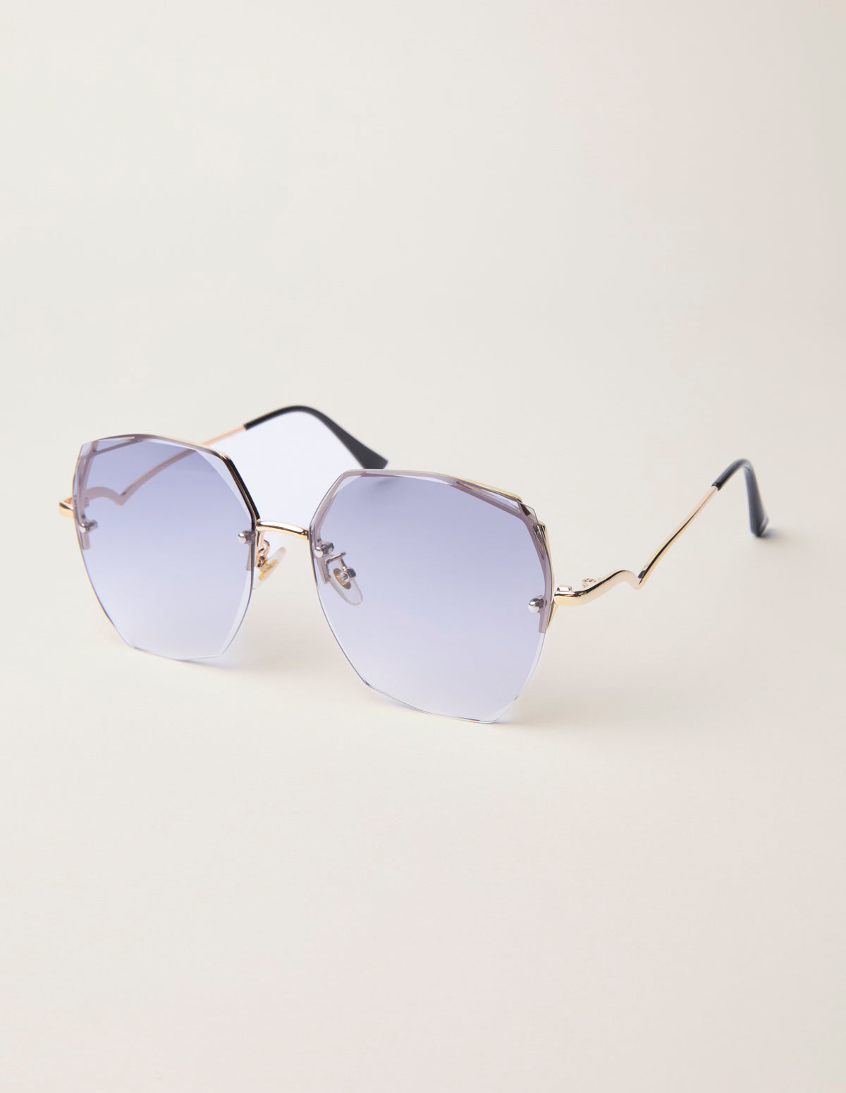 Frameless Purple Lens Sunglasses