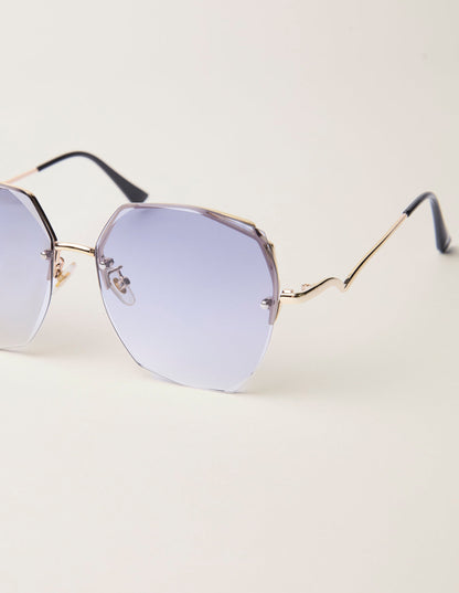 Frameless Purple Lens Sunglasses