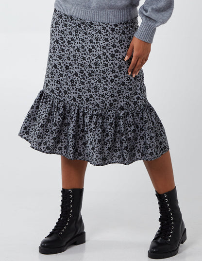 Floral Tiered Midi Skirt