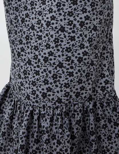 Floral Tiered Midi Skirt