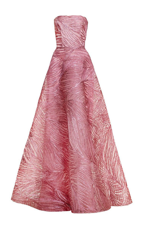 Sexy Sleeveless Ball Gown Strapless Pink Long Prom Dress For Women Girls Teens N2341