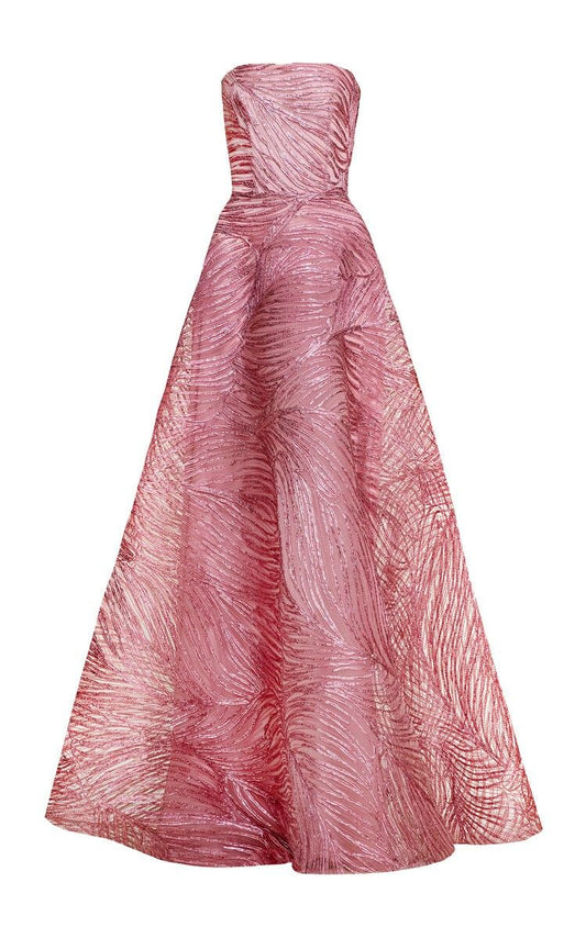 Sexy Sleeveless Ball Gown Strapless Pink Long Prom Dress For Women Girls Teens N2341