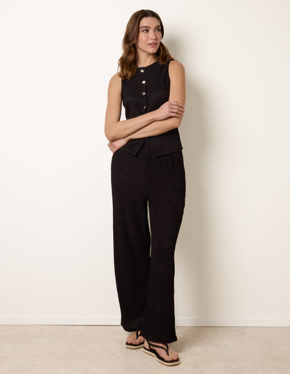 Crew Neck Button Through Vest