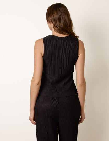 Crew Neck Button Through Vest