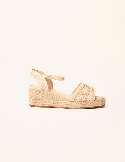 Broderie Detail Platform Sandals