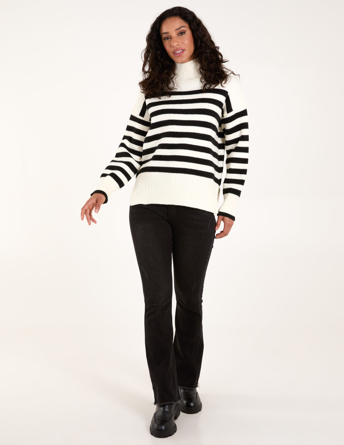 High Neck Striped Jumper