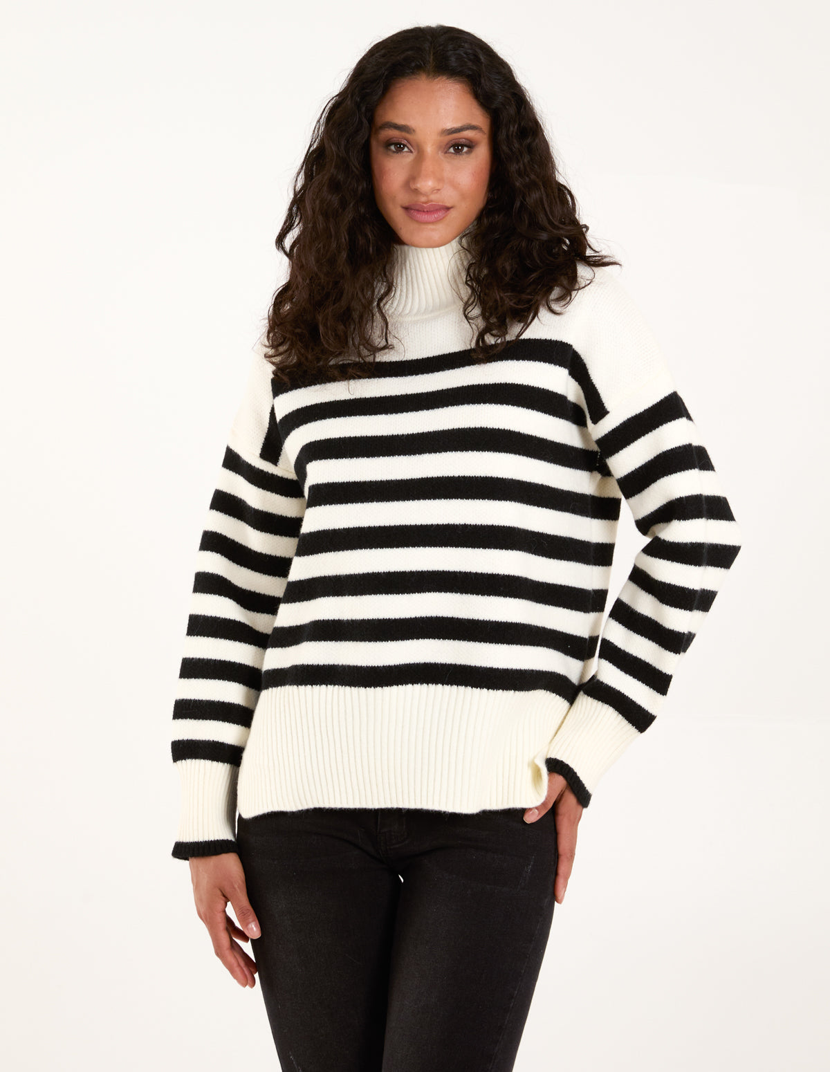 High Neck Striped Jumper