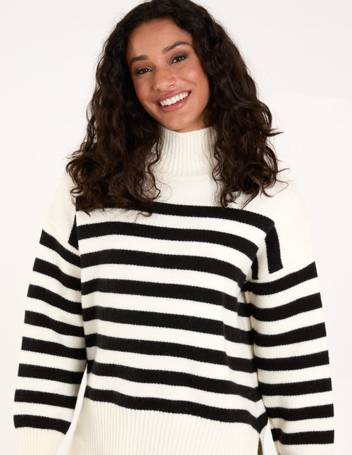 High Neck Striped Jumper