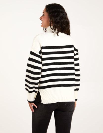 High Neck Striped Jumper