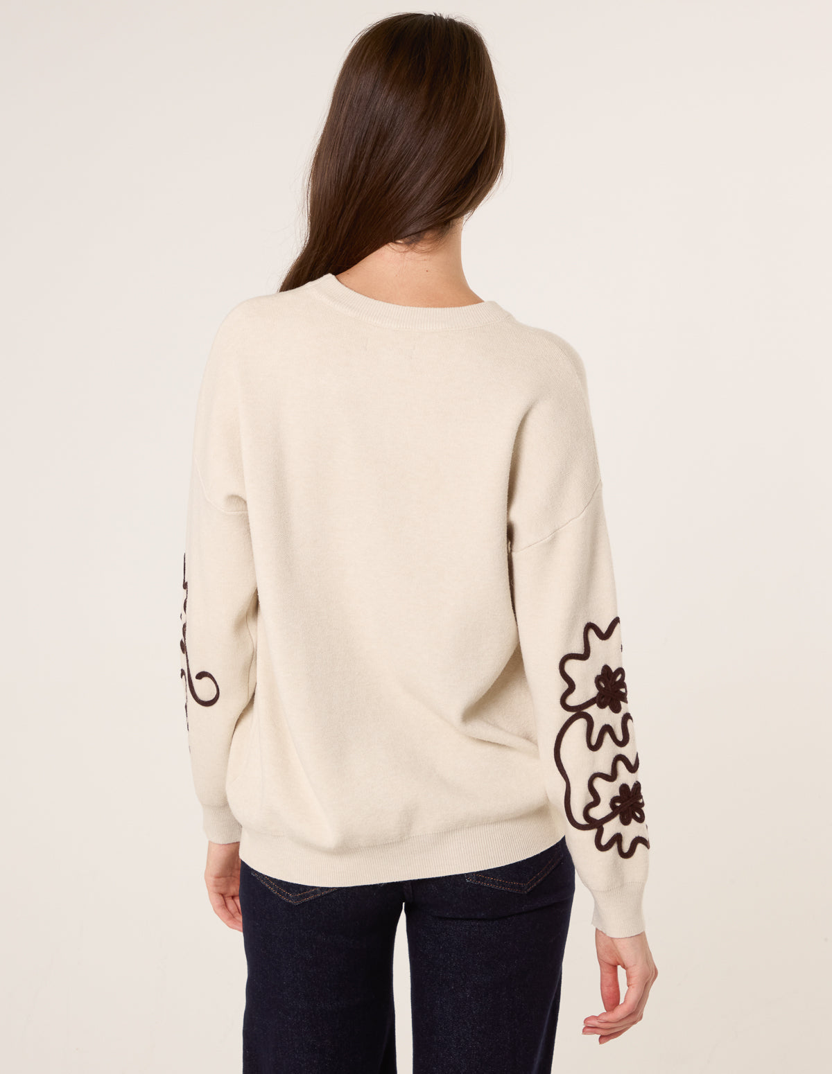 Floral Embroidery Detailed Jumper