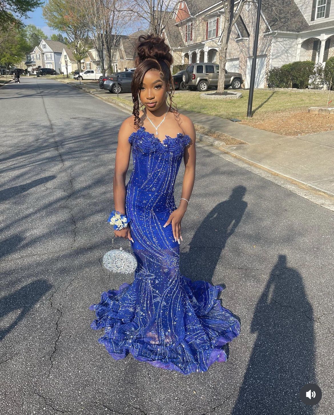 Stunning Mermaid Sweetheart Royal Blue Baddie With Beaded Formal Dance Evening Party Gowns AB1786