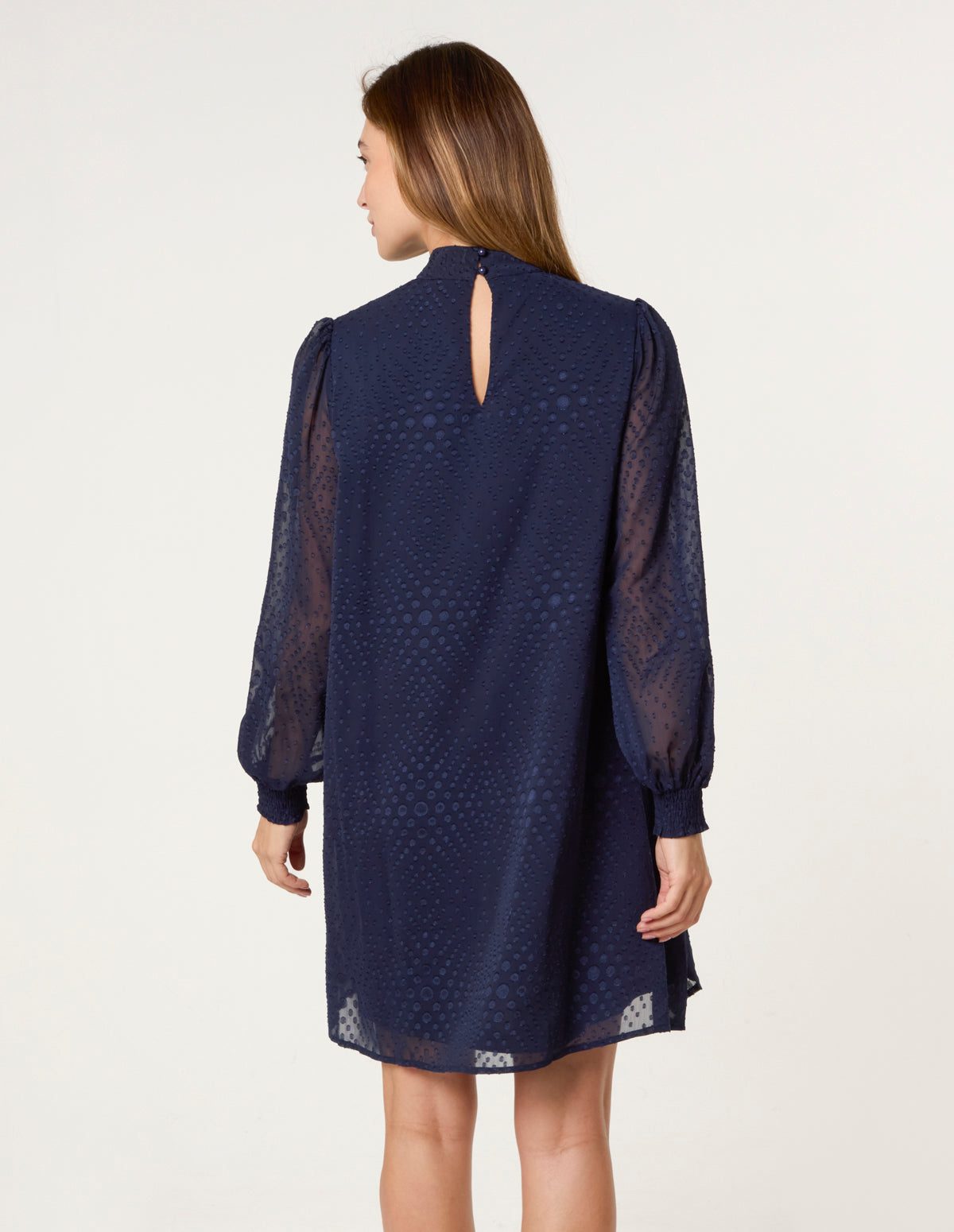 High Neck Shift Dress