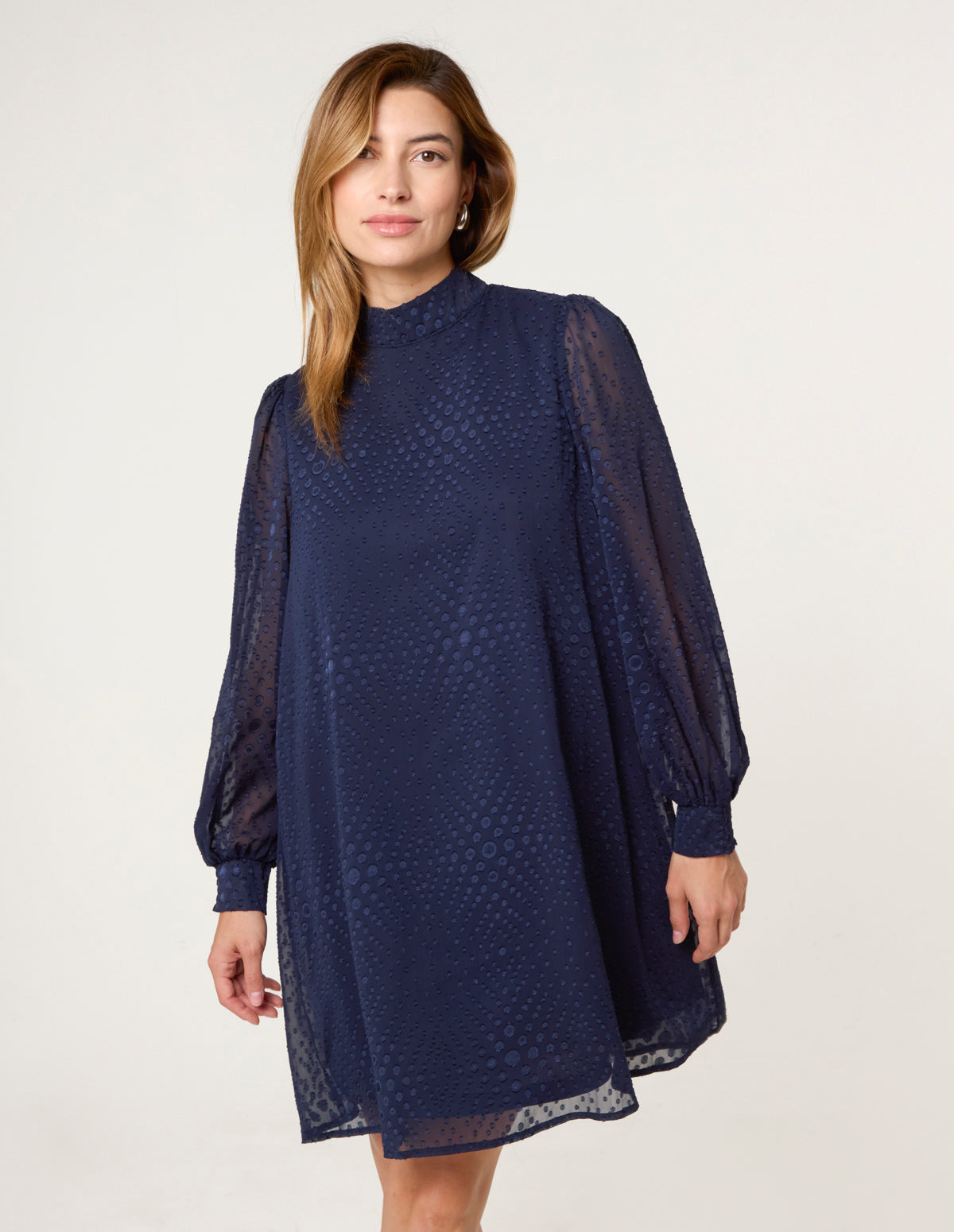 High Neck Shift Dress