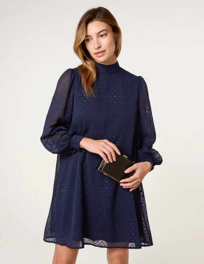 High Neck Shift Dress