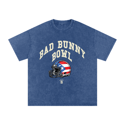 Bad Bunny Bowl Snow Washed Oversized Cotton T-Shirt