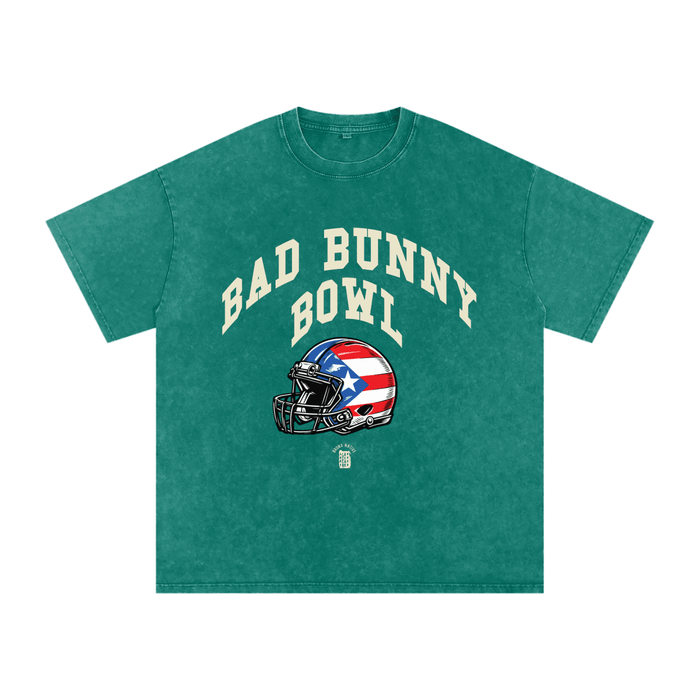 Bad Bunny Bowl Snow Washed Oversized Cotton T-Shirt