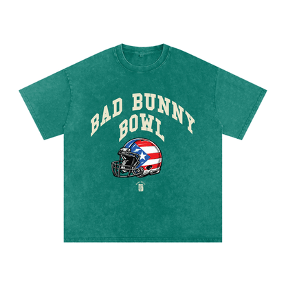 Bad Bunny Bowl Snow Washed Oversized Cotton T-Shirt