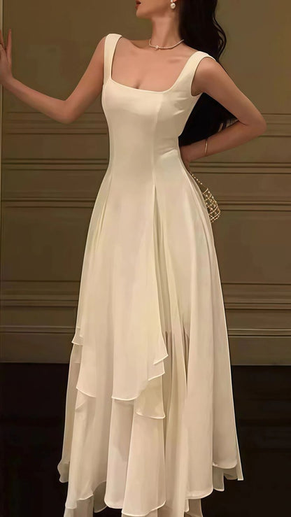 Vintage & Classic Ivory Chiffon Evening Prom Dress N2164