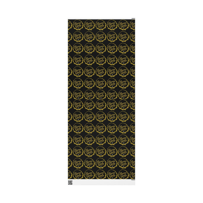 Black & Gold Crown Pattern Wrapping Paper Roll — Luxury Gift Wrap for Special Occasions