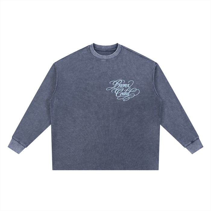 Bronx Coded Mineral Wash Waffle Oversized T-Shirt by Bronx Native for New York summer