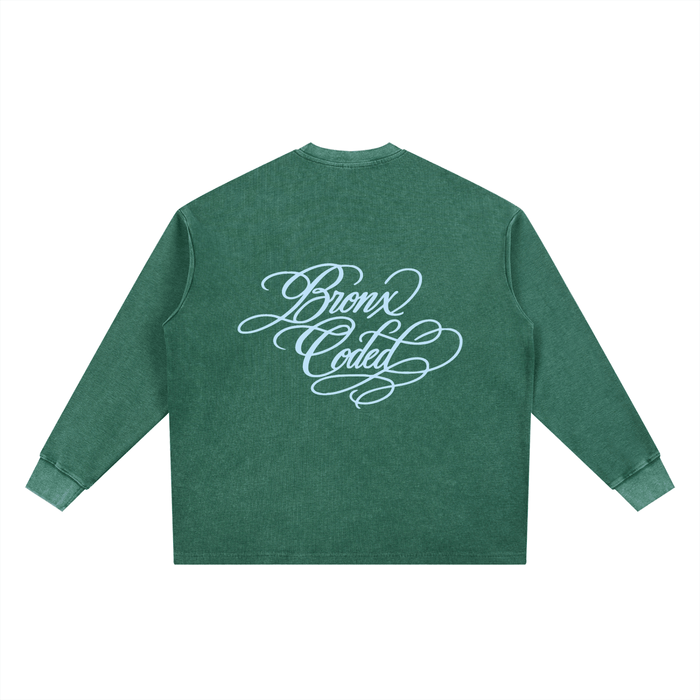 Bronx Coded Mineral Wash Waffle Oversized T-Shirt by Bronx Native for New York summer