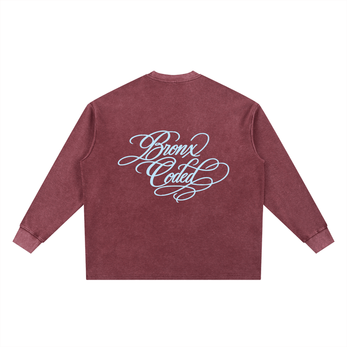 Bronx Coded Mineral Wash Waffle Oversized T-Shirt by Bronx Native for New York summer