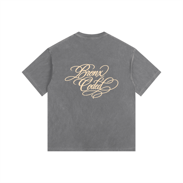 Bronx Coded Vintage Washed Oversized Cotton T-Shirt by Bronx Native for New York summer