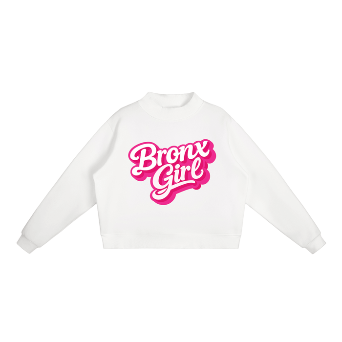 Bronx Girl Essential Fleece Mock-Neck Crew Sweatshirt by Bronx Native