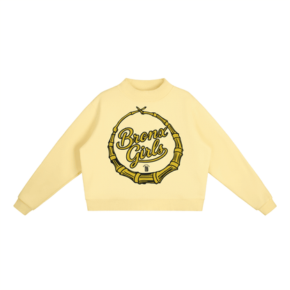Bronx Girls Bamboo Earring Mock-Neck Crew Sweatshirt by Bronx Native