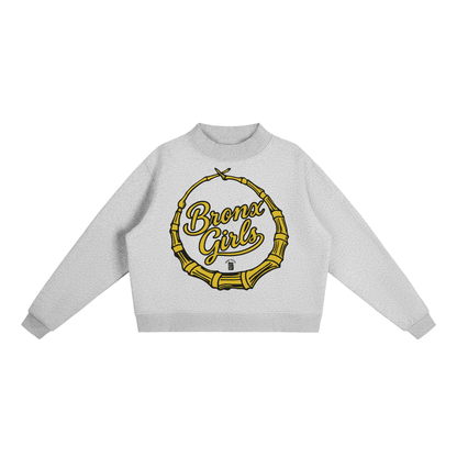 Bronx Girls Bamboo Earring Mock-Neck Crew Sweatshirt by Bronx Native