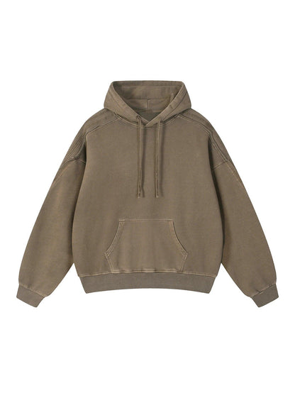 Bronx Native 718 Snow Washed Tape Raw Edge Hoodie