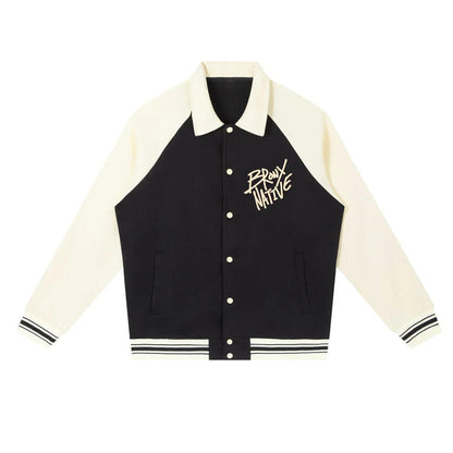 Bronx Native Contrast Raglan Sleeve Baseball Jacket by Bronx Native for New York summer