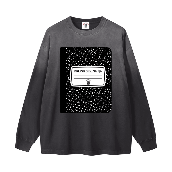 Bronx Spring 96' Notebook Gradient Washed Long Sleeve T-Shirt by Bronx Native for New York summer