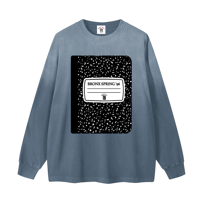 Bronx Spring 96' Notebook Gradient Washed Long Sleeve T-Shirt by Bronx Native for New York summer