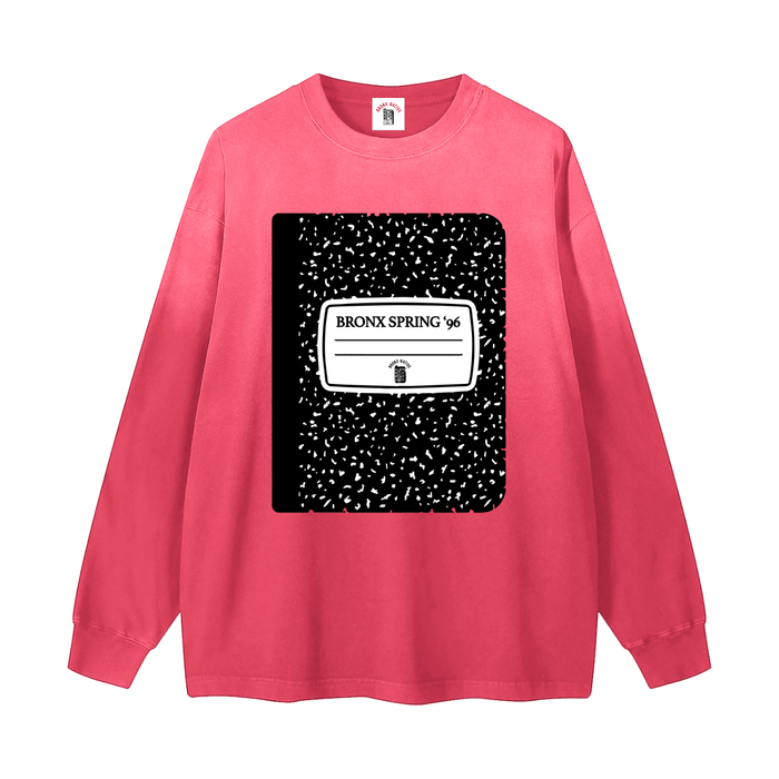 Bronx Spring 96' Notebook Gradient Washed Long Sleeve T-Shirt by Bronx Native for New York summer