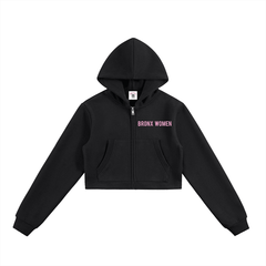 Bronx Women Are Essential Cropped Zip-Up Hoodie