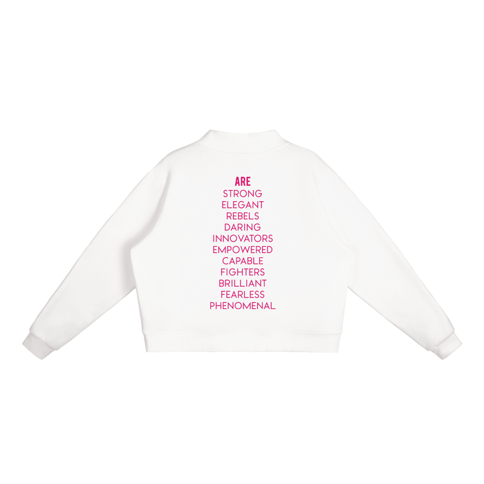 Bronx Women Are Essential Fleece Mock-Neck Crew Sweatshirt by Bronx Native