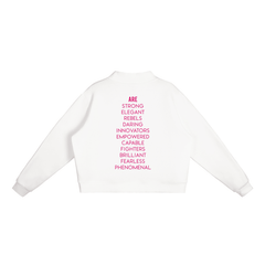 Bronx Women Are Essential Fleece Mock-Neck Crew Sweatshirt by Bronx Native