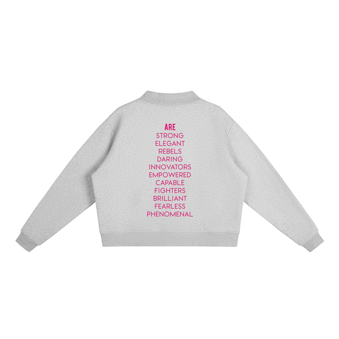 Bronx Women Are Essential Fleece Mock-Neck Crew Sweatshirt by Bronx Native
