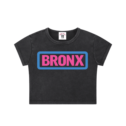 BRONX Womens Snow Washed Crop Top by Bronx Native for New York summer