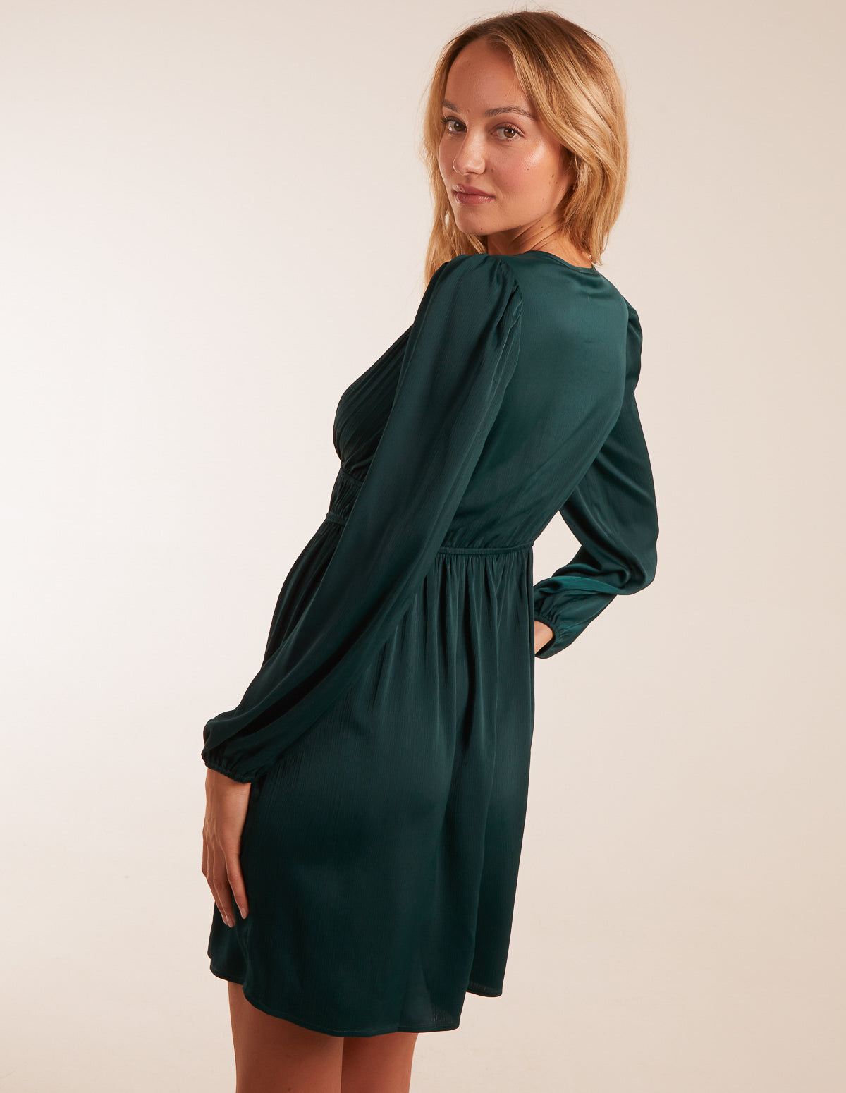 Long Sleeve V-Neck Mini Dress