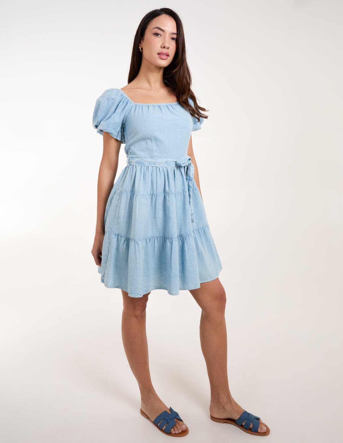 Milkmaid Puff Sleeve Mini Dress