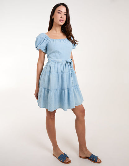 Milkmaid Puff Sleeve Mini Dress