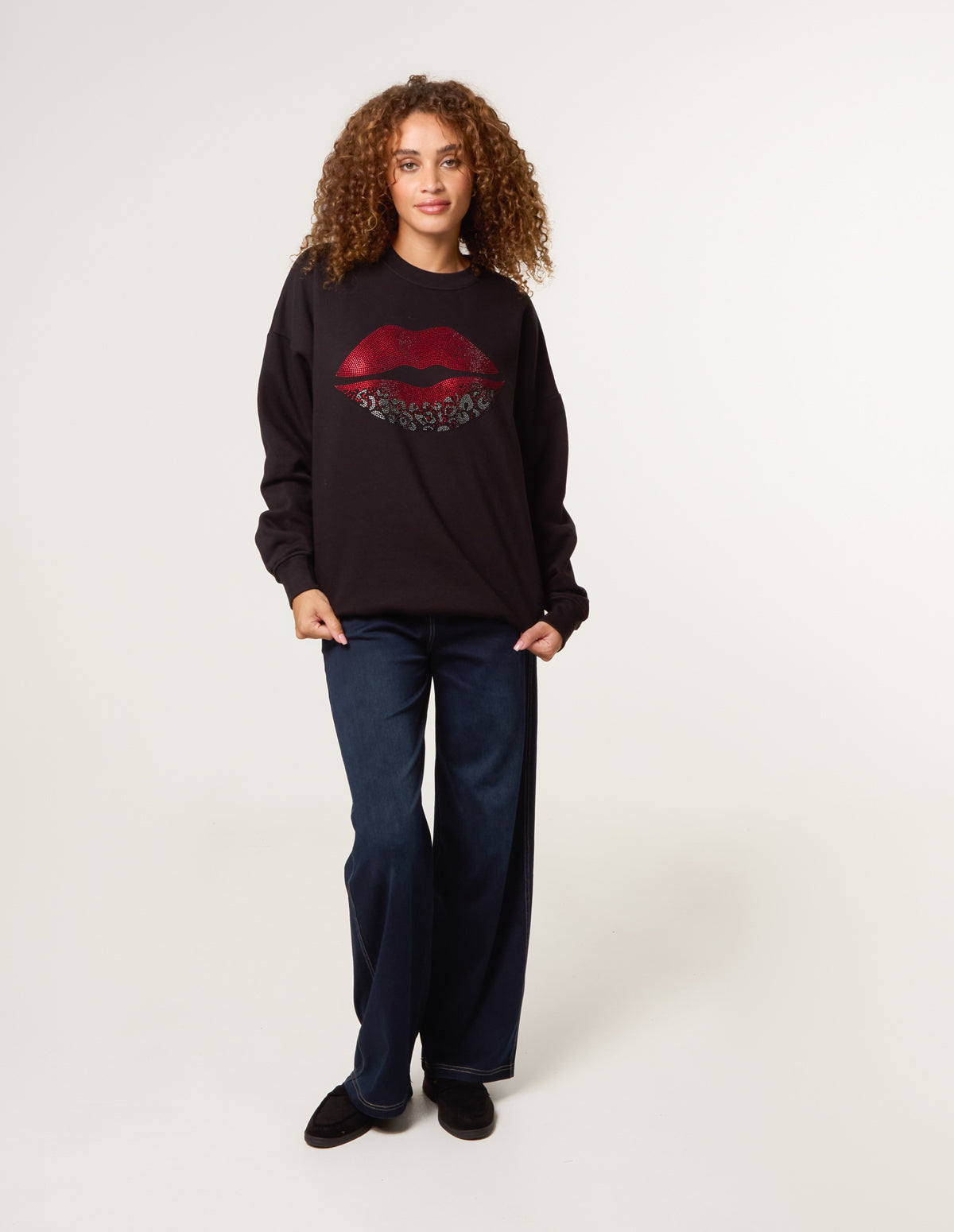 Rhinestone Lips Sweatshirt